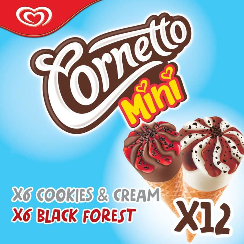 Cornetto Mini Cookies & Cream and Blackforest  6x12x28ml - LimSiangHuat