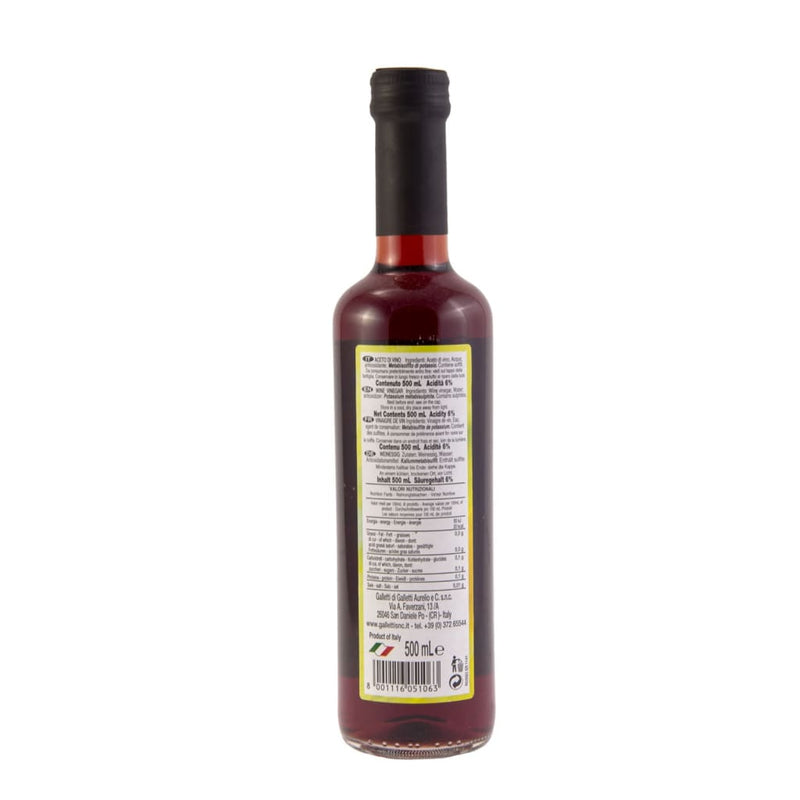 Red Wine Vinegar -Galletti 12x500ml - LimSiangHuat